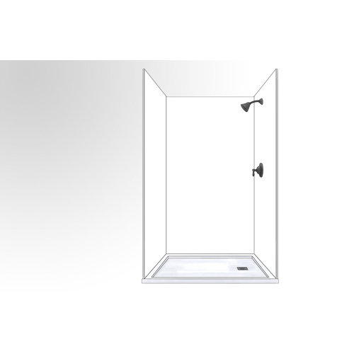 Polymarm Matte White 48'' W X 80'' H Shower Kit Wayfair